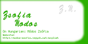 zsofia modos business card