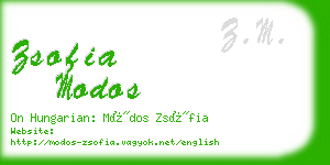 zsofia modos business card